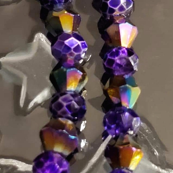 Handmade by me purple beaded double bracelet. - Picture 2 of 3